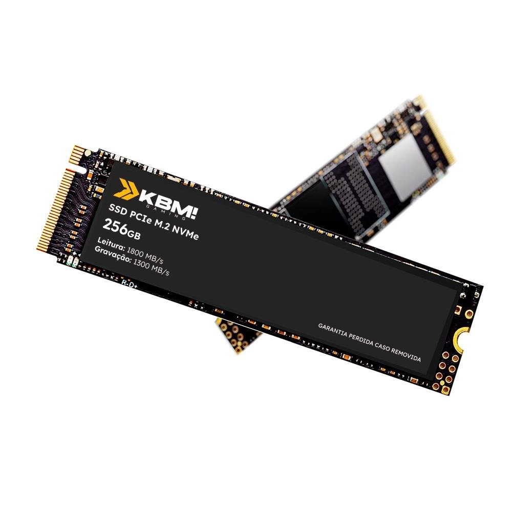 SSD KBM! Gaming, 256GB, M.2 NVMe, PCIe, Leitura 1800 MB/s, Gravação 1300 MB/s, Preto - KGSSD300256 SSD KBM! Gaming, 256GB, M.2 NVMe, PCIe, Leitura 1800 MB/s, Gravação 1300 MB/s, Preto - KGSSD300256