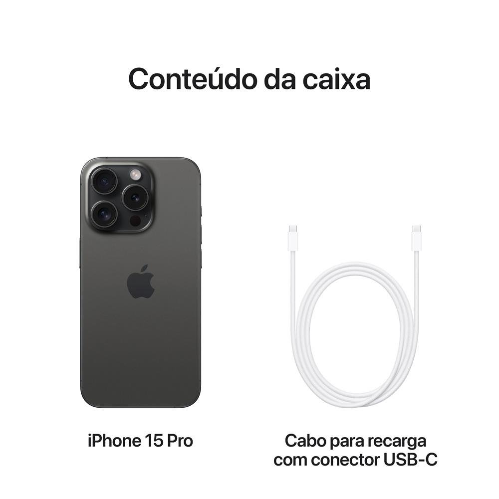 IPhone 15 Pro Apple 256GB 6.1 Titânio Pto | KaBuM!