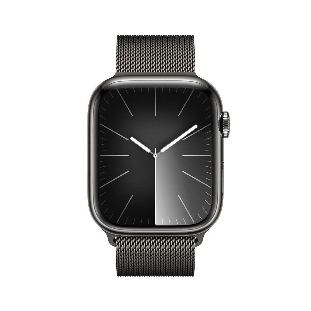 Apple Watch Series 9 GPS + Cellular, Caixa Grafite de Aço Inoxidável de 45mm, Pulseira Grafite Estilo Milanês, Neutro em Carbono - MRMX3BZ/A Apple Watch Series 9 GPS + Cellular, Caixa Grafite de Aço Inoxidável de 45mm, Pulseira Grafite Estilo Milanês, Neutro em Carbono - MRMX3BZ/A