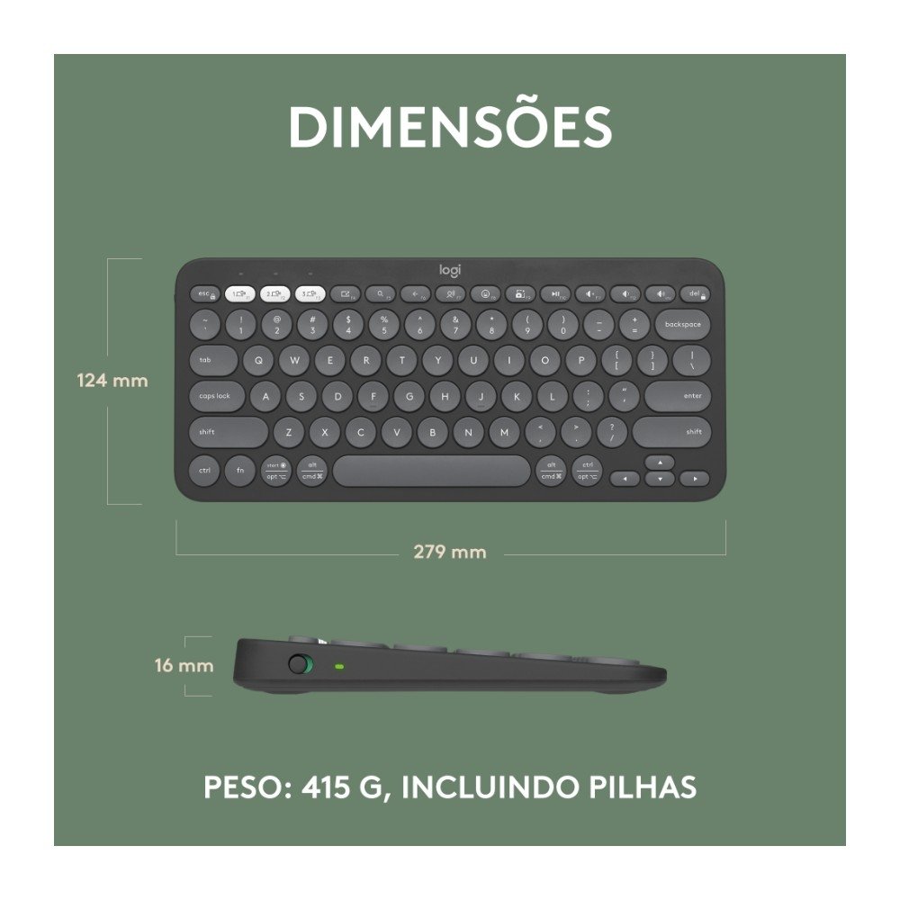 Teclado Sem Fio Logitech Pebble Keys 2 | KaBuM!