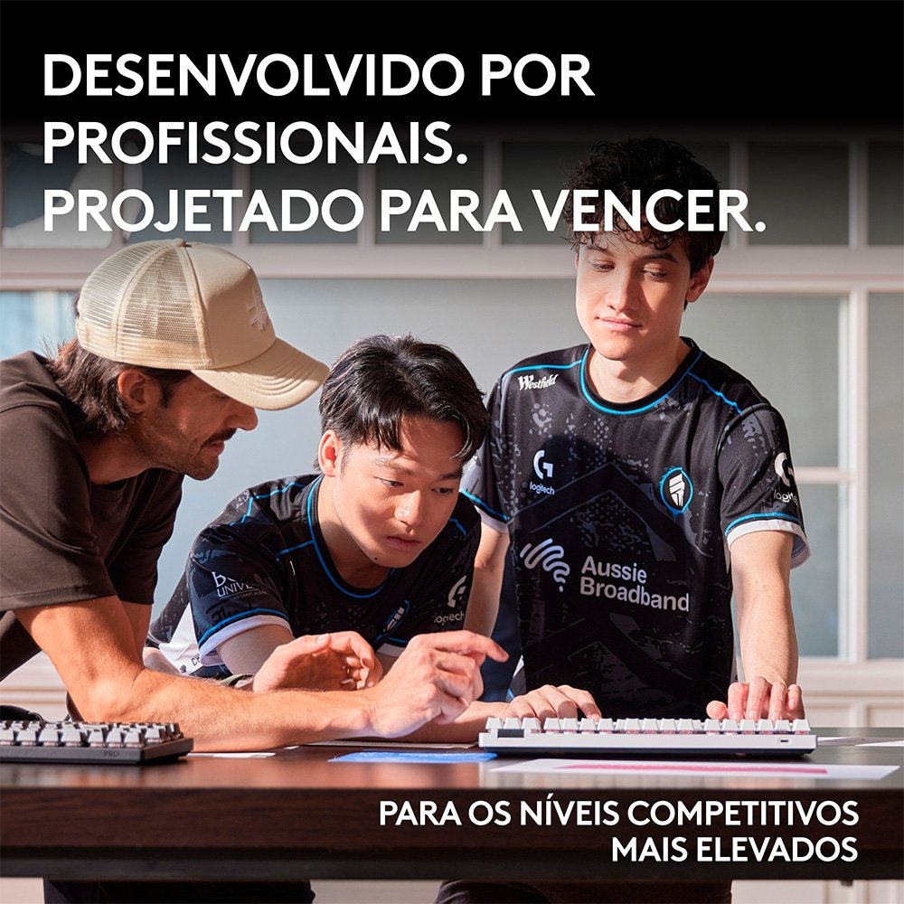 Teclado Gamer Sem Fio Logitech G Pro X com design TKL, Layout US, RGB LIGHTSYNC e Switch Exclusivo GX Brown Tactile, Preto- 920-012127