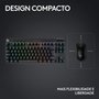 Teclado Gamer Sem Fio Logitech G Pro X com design TKL, Layout US, RGB LIGHTSYNC e Switch Exclusivo GX Brown Tactile, Preto- 920-012127