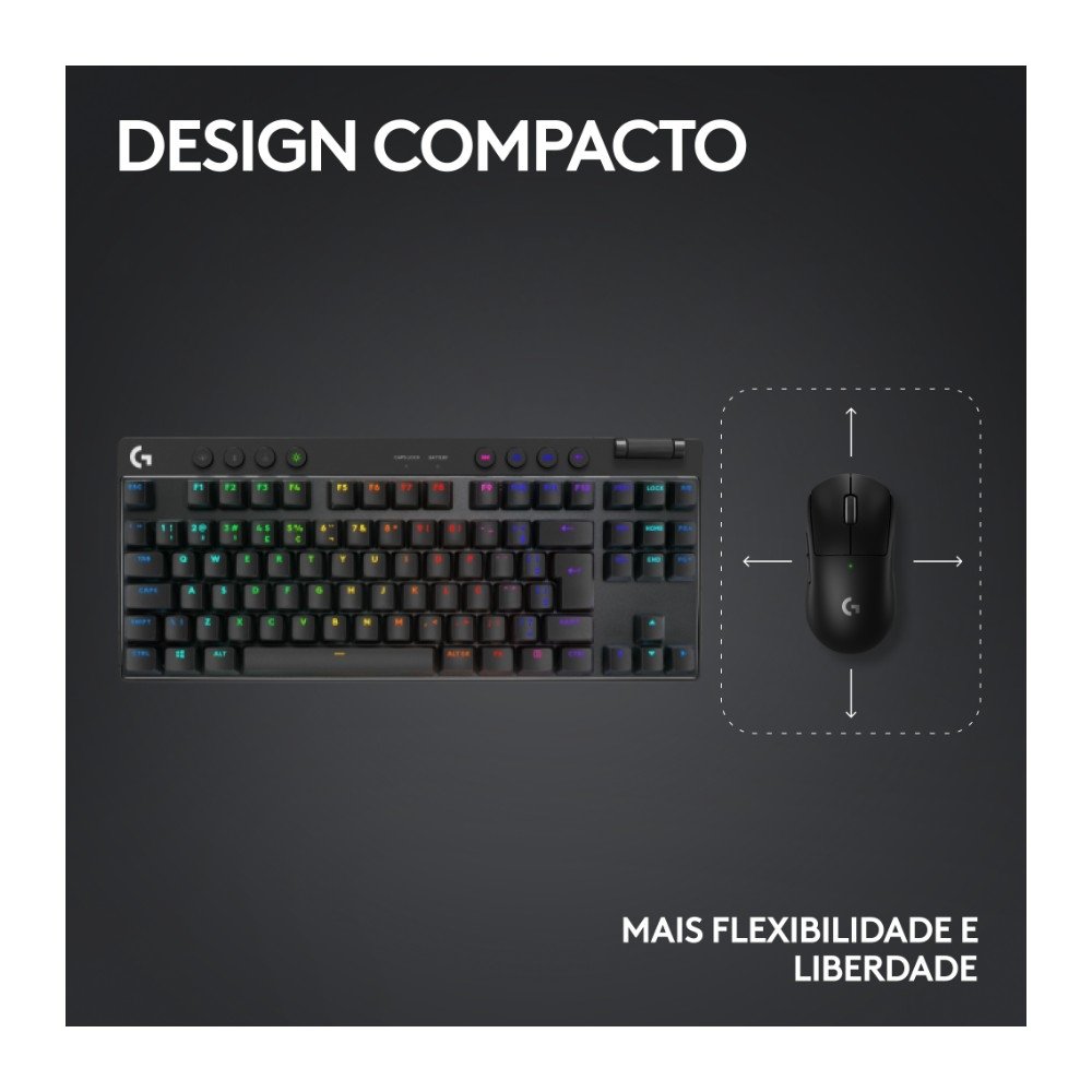 Teclado Logitech G Pro X TKL Sem Fio | KaBuM!