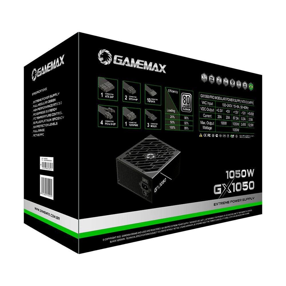 Fonte Gamemax GX1050 PRO | KaBuM!