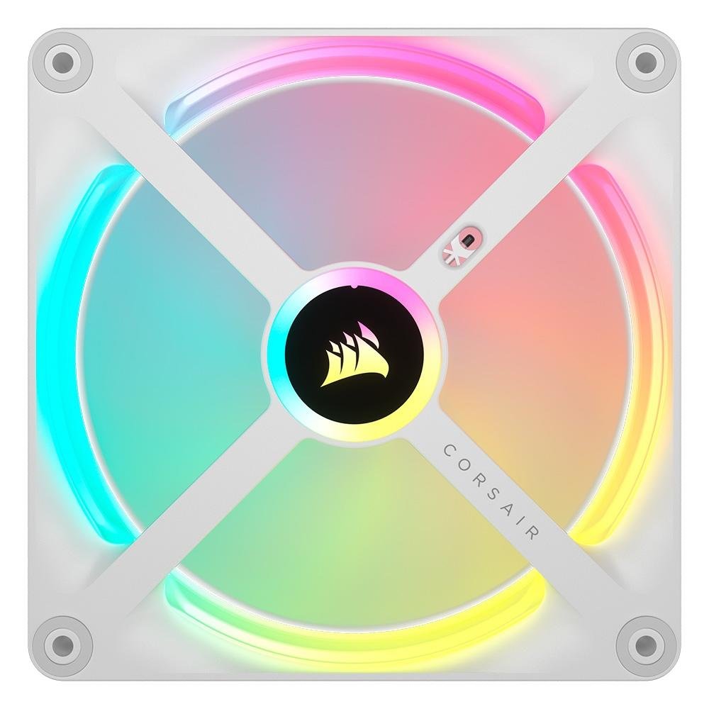 Kit Com 2 Ventoinhas Corsair iCUE LINK QX140, 140mm, RGB, Branco - CO-9051008-WW