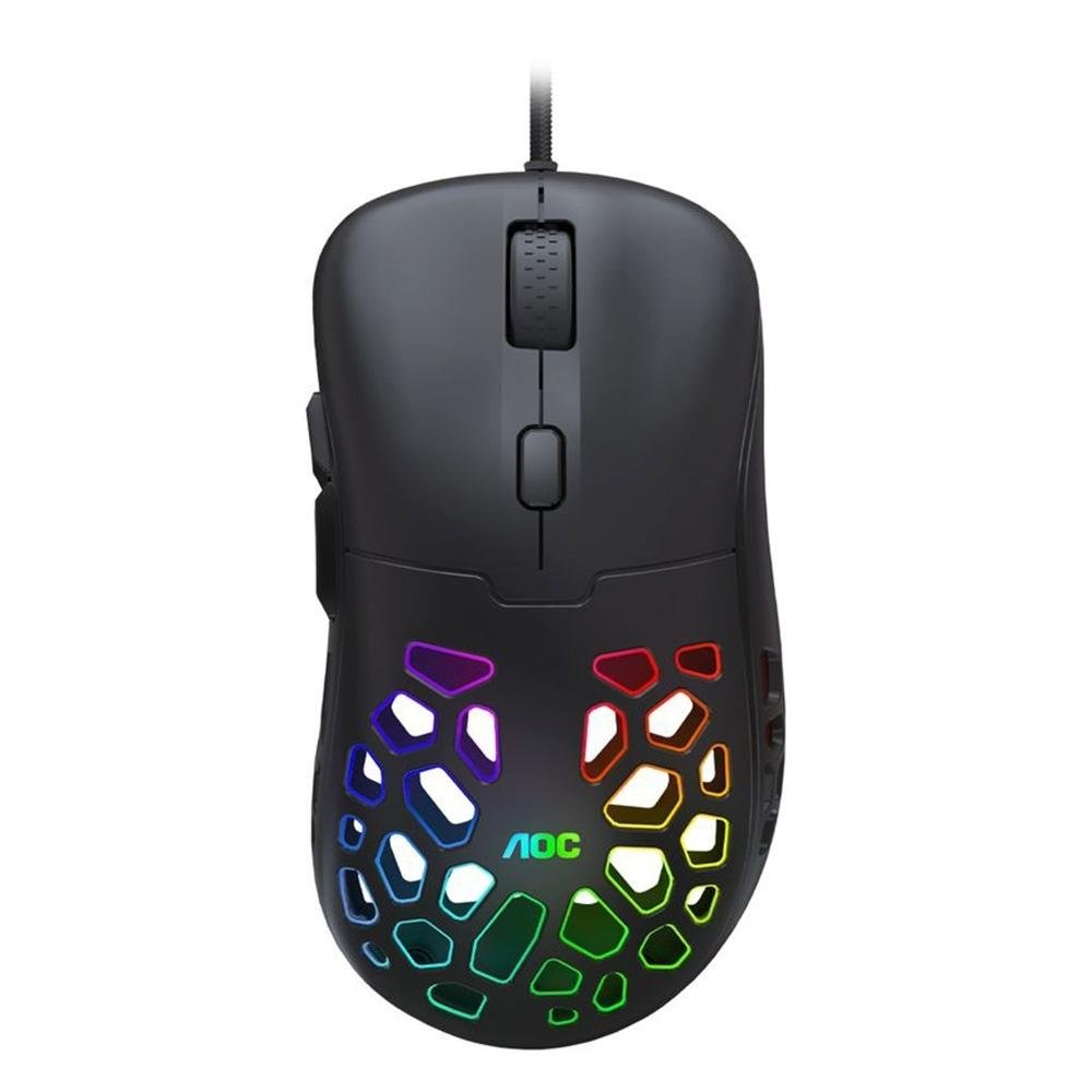 Mouse Gamer AOC GM510, RGB, 16000 DPI, 6 Botões, Preto - GM510B/FG