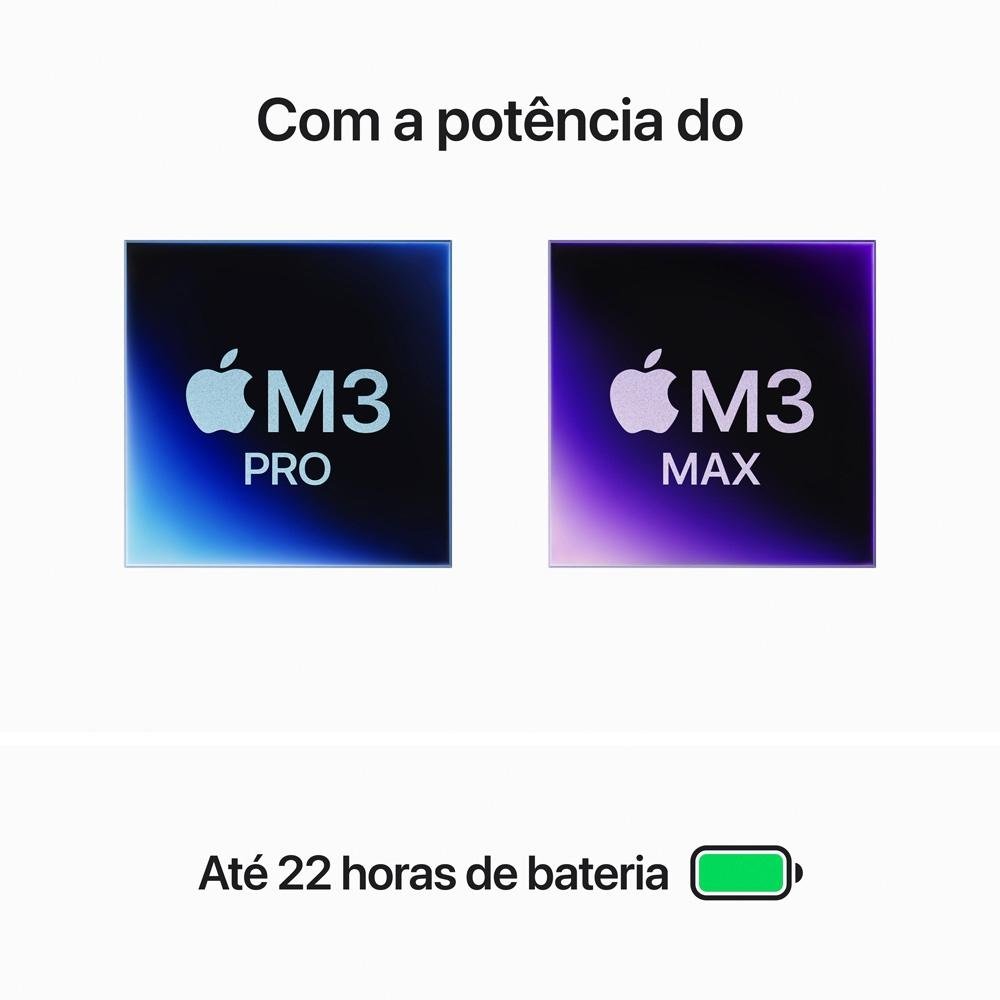 MacBook Pro Apple 16", M3 Max, CPU 16 Núcleos, GPU 40 Núcleos, 48GB RAM, SSD 1TB, Preto espacial - MUW63BZ/A MacBook Pro Apple 16", M3 Max, CPU 16 Núcleos, GPU 40 Núcleos, 48GB RAM, SSD 1TB, Preto espacial - MUW63BZ/A