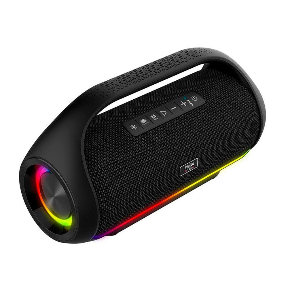 Caixa de Som Bluetooth Philco Extreme PBS220BT, 220W RMS, IPX5 Resistente à Água, Preto - 56603791 Caixa de Som Bluetooth Philco Extreme PBS220BT, 220W RMS, IPX5 Resistente à Água, Preto - 56603791