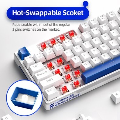 Teclado Machenike K500B-B87 RGB Switch Red | KaBuM