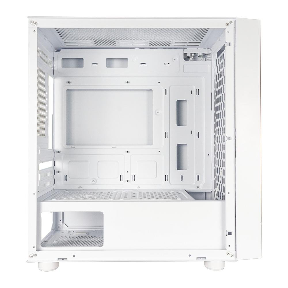 Gabinete Gamer ONE POWER Fractal, Mid Tower, M-ATX, Lateral em Vidro Temperado, Sem FANs, Branco - CC-201W
