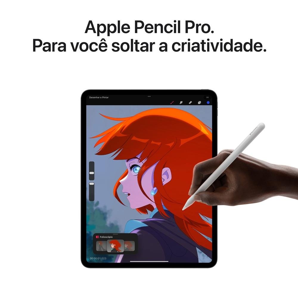 iPad Pro Apple, Tela 13", 512GB, Chip M4, Wi-Fi, Câmera Traseira 12MP, iPadOS 17, Preto Especial - MVX43BZ/A