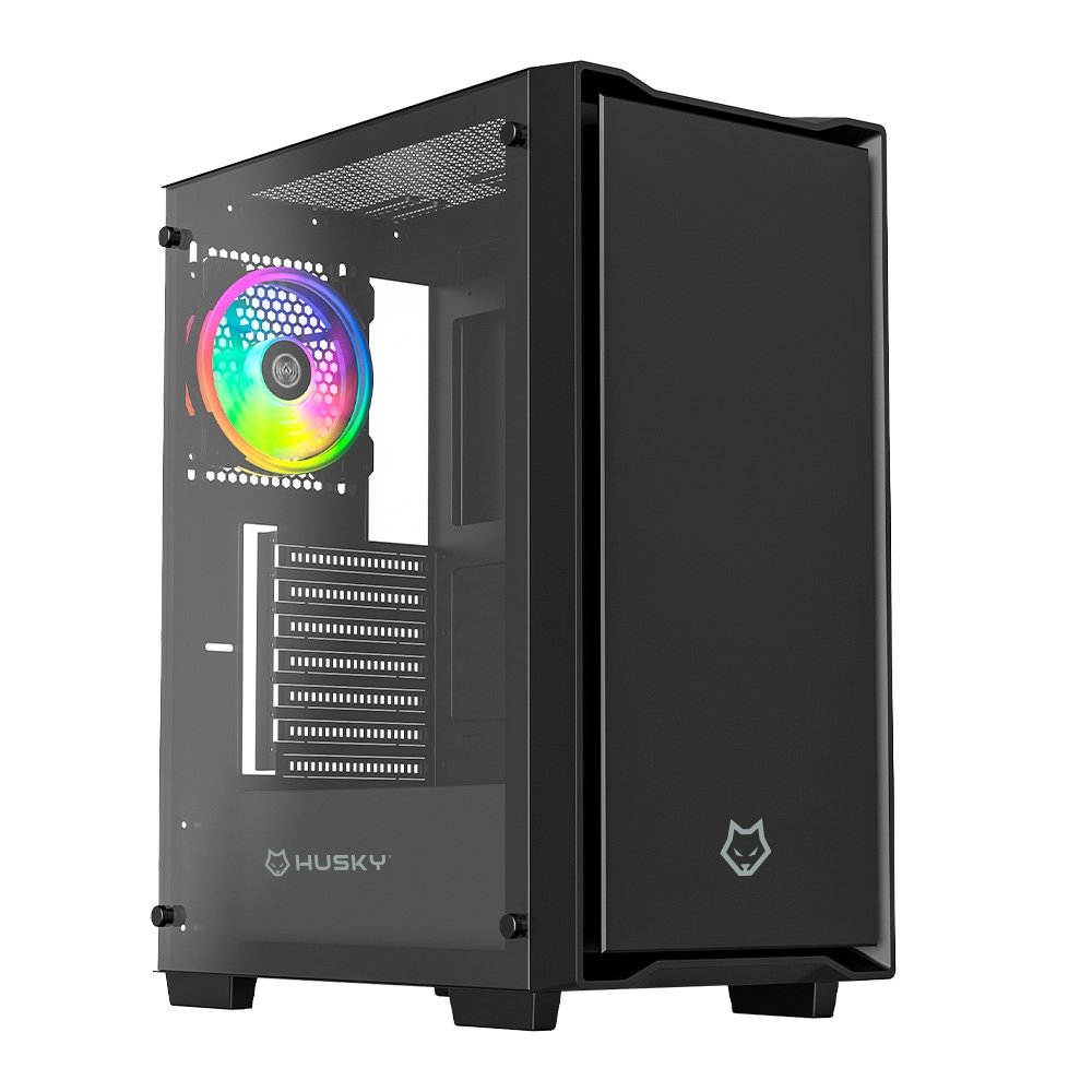 Gabinete Gamer Husky Dome 110, Mid Tower, ATX, Lateral em Vidro, Sem FANs, Preto