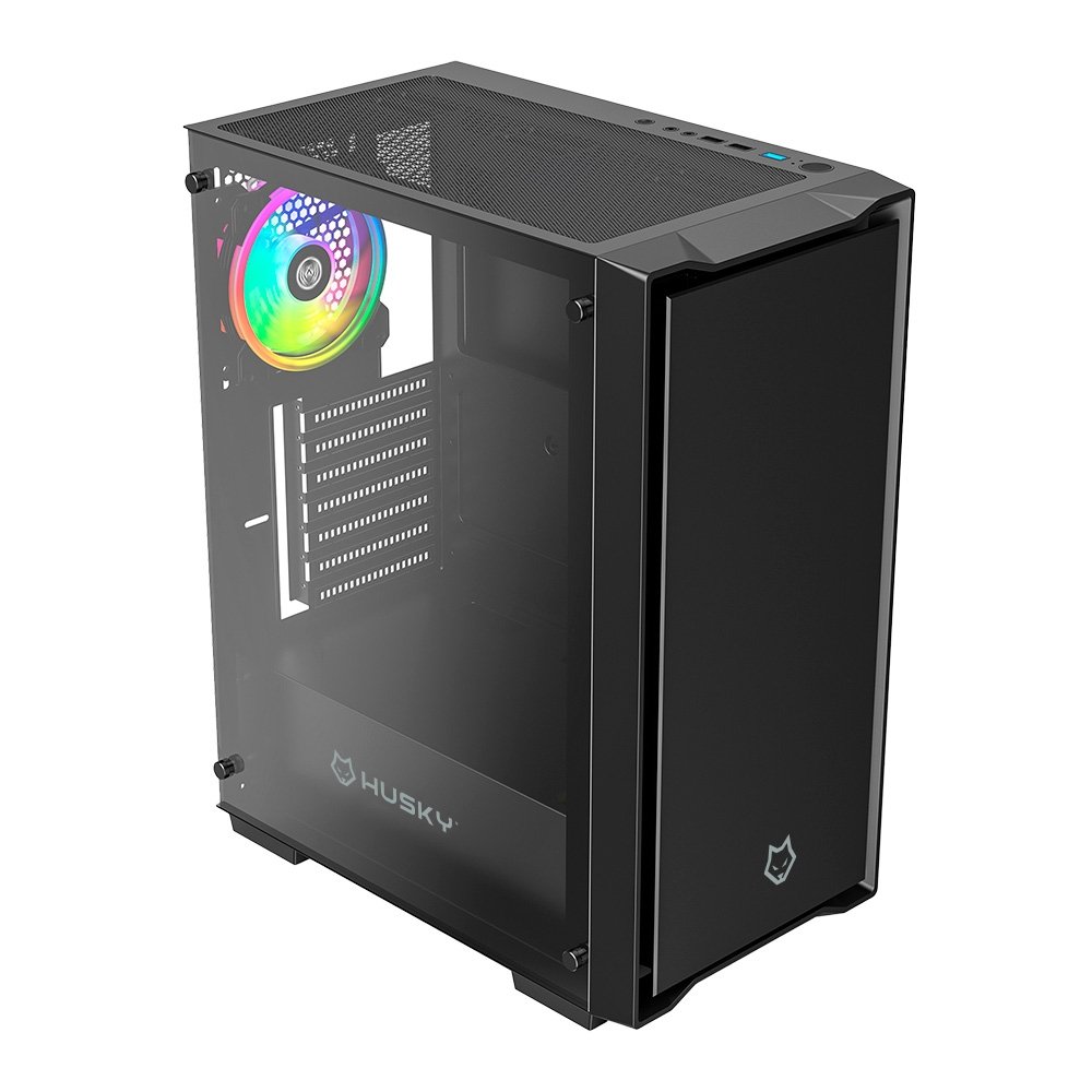 Gabinete Gamer Husky Dome 110, Mid Tower, ATX, Lateral em Vidro, Sem FANs, Preto - HGN110PT Gabinete Gamer Husky Dome 110, Mid Tower, ATX, Lateral em Vidro, Sem FANs, Preto - HGN110PT