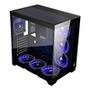Gabinete Gamer Rise Mode Galaxy Glass Standard V2, Mid Tower, ATX, Lateral e Frontal em Vidro Temperado, Sem FANs, Preto - RM-GA-GGST2-FB