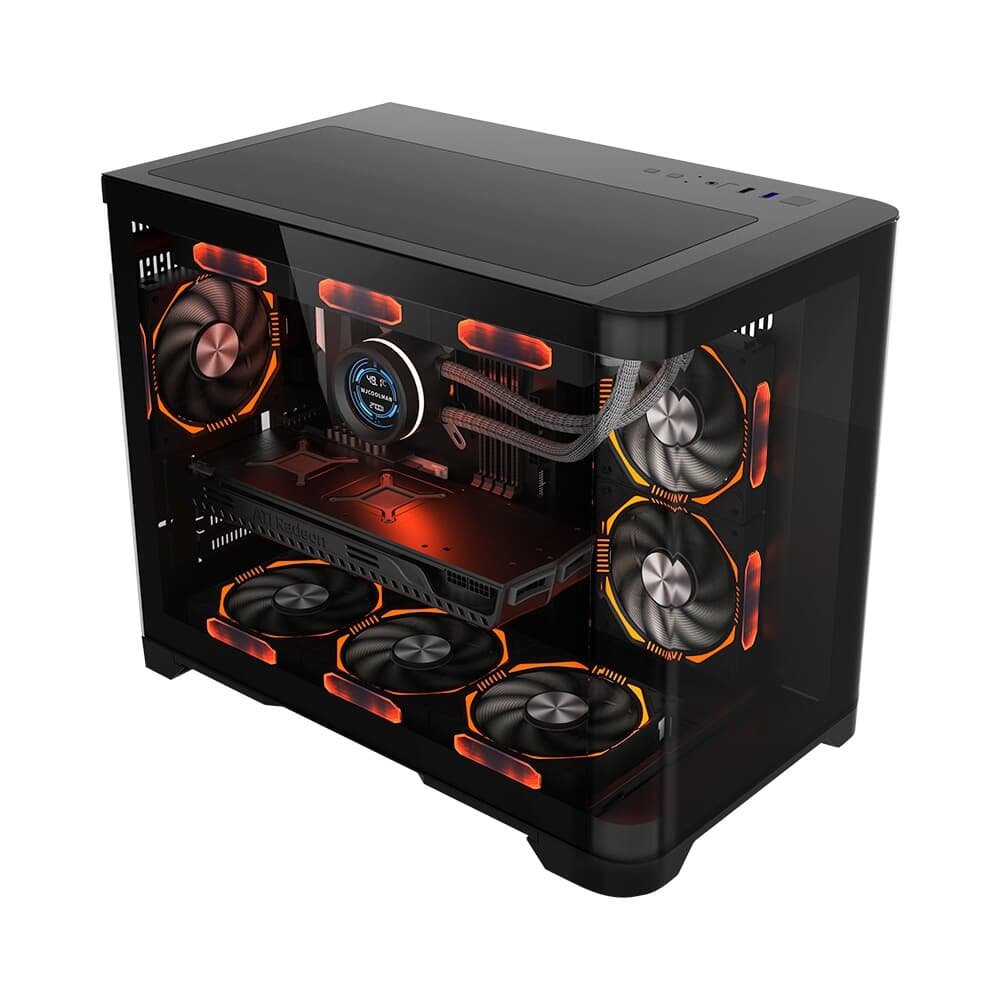 Gabinete Gamer Liketec Madness, Mini Tower, M-ATX, Lateral e Frontal em Vidro Temperado, Sem FANs, Preto - LC-CB3X2-MADNESS-2072