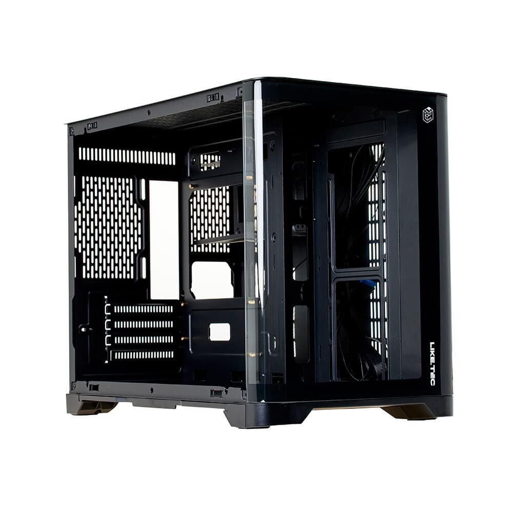 Gabinete Gamer Liketec Madness, Mini Tower, M-ATX, Lateral e Frontal em Vidro Temperado, Sem FANs, Preto - LC-CB3X2-MADNESS-2072