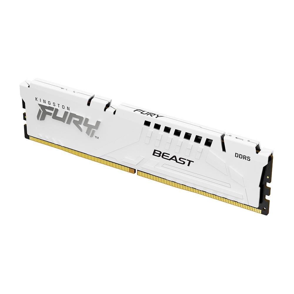 Memória RAM Kingston Fury Beast Expo, 32GB, 6000MT/s, DDR5, DIMM, CL30, Branco - KF560C30BWE-32
