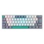 Teclado Mecânico Gamer Machenike K500-B61, RGB Switch Red, HotSwap, C/Fio, PT-BR, Branco e Cinza