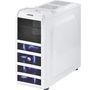 Gabinete Gamer PCYES mid-tower Rhino Branco com  3 fans LED Azul Lateral em acrílico – RHINOBCOAZ3FCA