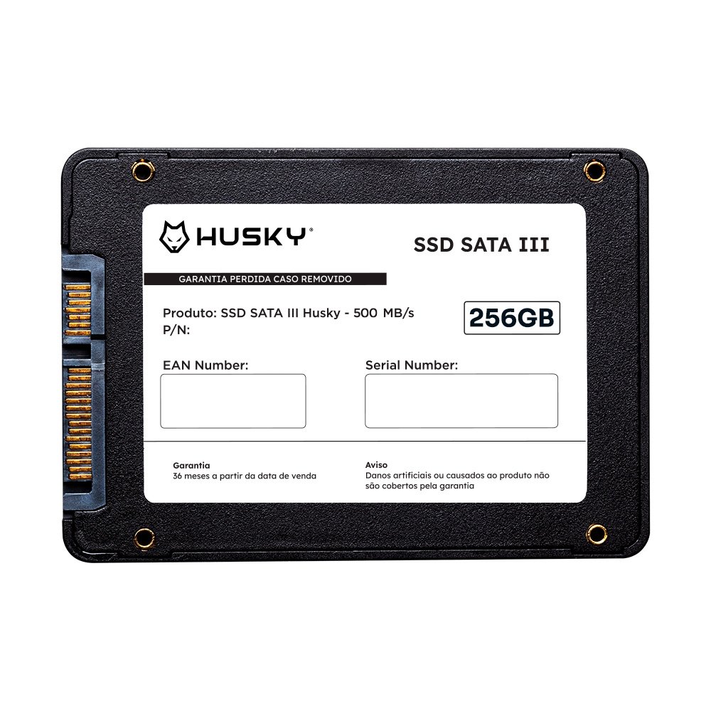 SSD Husky, SATA III, 256GB, 2.5", Leitura 500MB/s, Gravação 450MB/s, Preto - HSSD001256