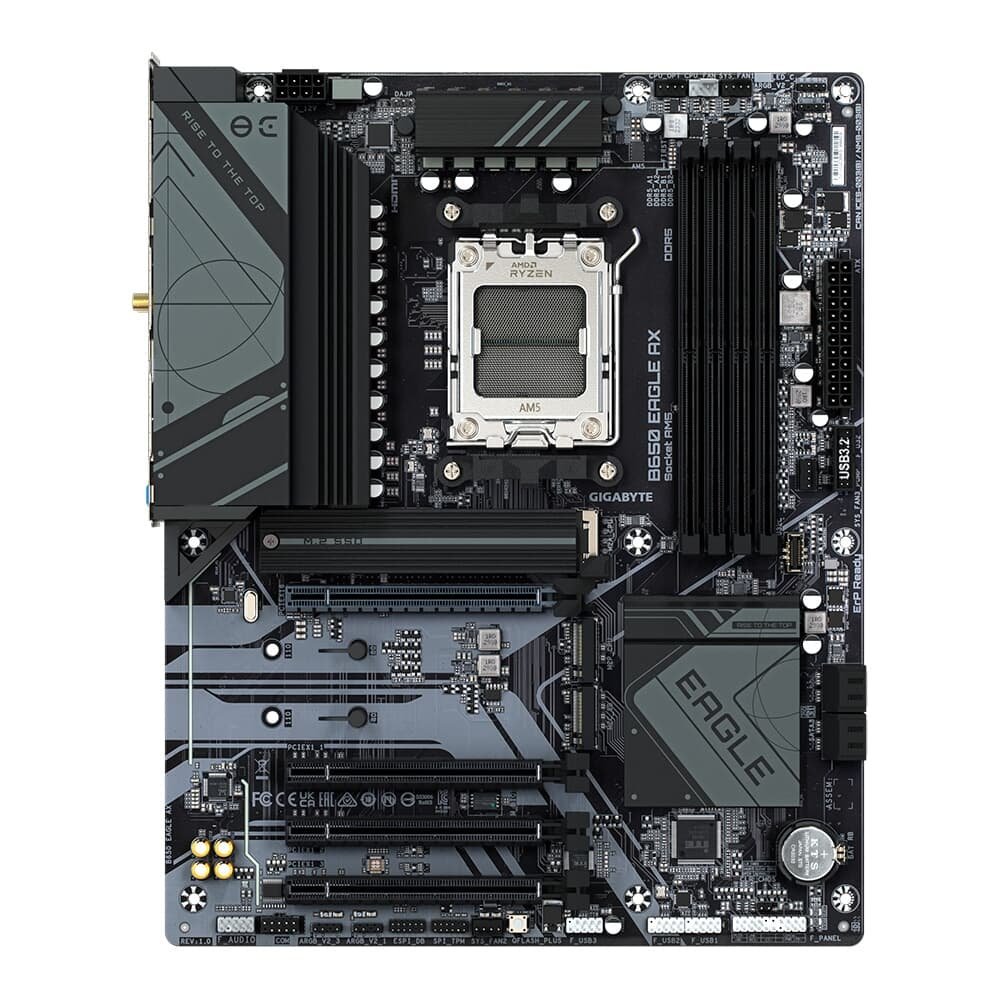 Placa Mãe Gigabyte B650 Eagle AX, AMD AM5, ATX, DDR5, LED RGB, Wi-Fi 6E, Bluetooth, Preto - 9MB65EGX-00-10