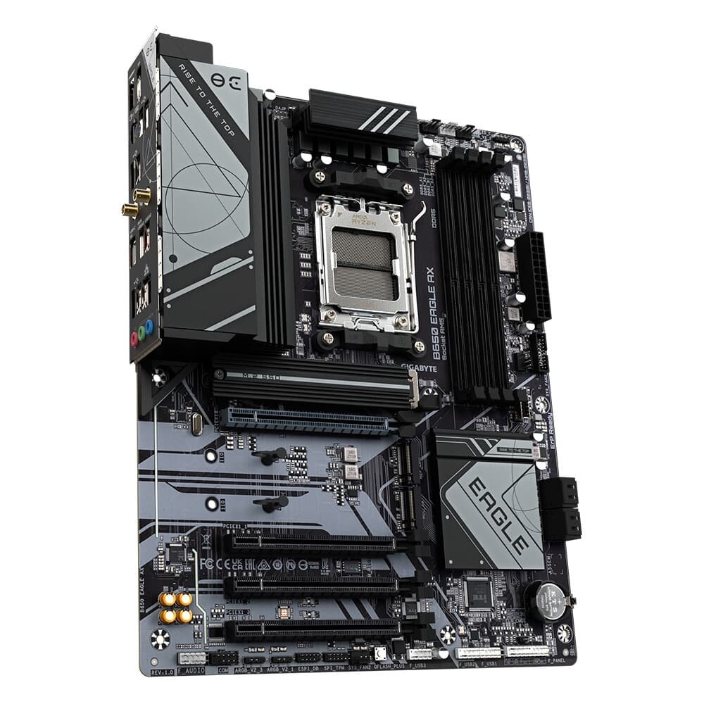 Placa Mãe Gigabyte B650 Eagle AX, AMD AM5, ATX, DDR5, LED RGB, Wi-Fi 6E, Bluetooth, Preto - 9MB65EGX-00-10