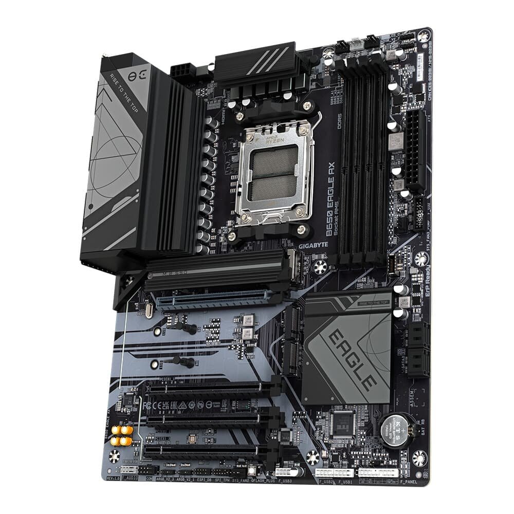 Placa Mãe Gigabyte B650 Eagle AX, AMD AM5, ATX, DDR5, LED RGB, Wi-Fi 6E, Bluetooth, Preto - 9MB65EGX-00-10