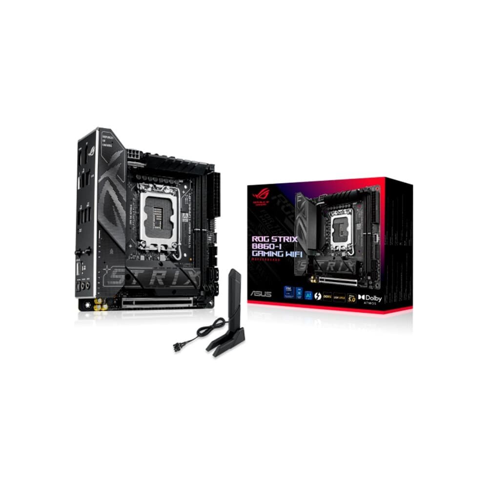 Placa Mãe ASUS ROG STRIX B860-I GAMING WIFI, Intel LGA 1851, mini-ITX - ROG STRIX B860-I GAMING WIFI Placa Mãe ASUS ROG STRIX B860-I GAMING WIFI, Intel LGA 1851, mini-ITX - ROG STRIX B860-I GAMING WIFI