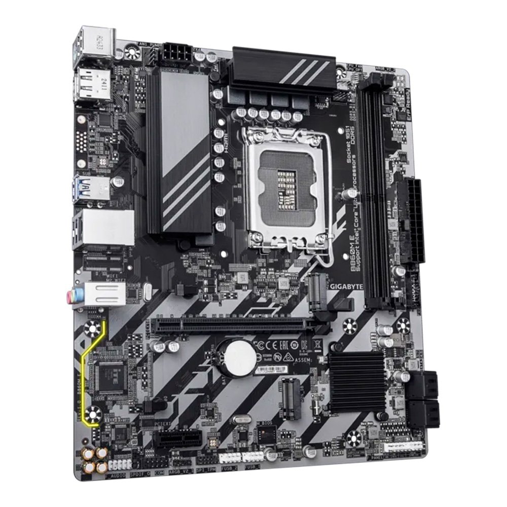 Placa Mãe Gigabyte B860M E, Intel, Micro ATX, DDR5, Preto - B86ME-00