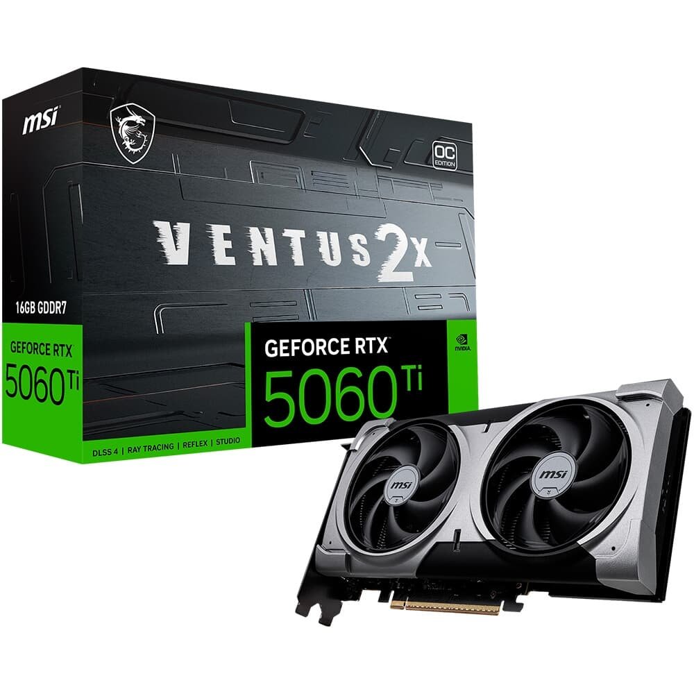 グラフィックボード・グラボ・ビデオカード MSI GeForce RTX 5060 Ti 16G VENTUS 2X OC Placa de Vídeo MSI RTX 5060 Ti Ventus | KaBuM!