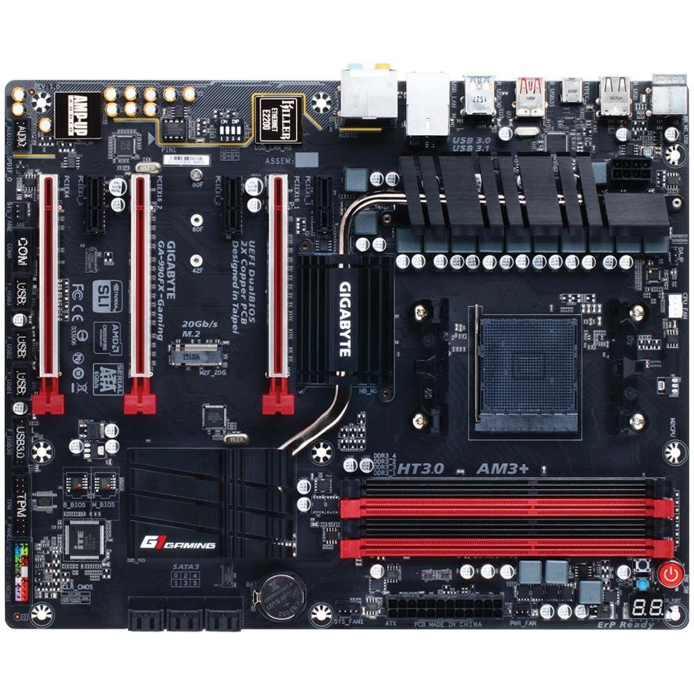 Placa-Mãe GIGABYTE p/ AMD AM3+ ATX GA-990FX-GAMING, 4xDDR3, SLI/CrossFire Placa-Mãe GIGABYTE p/ AMD AM3+ ATX GA-990FX-GAMING, 4xDDR3, SLI/CrossFire
