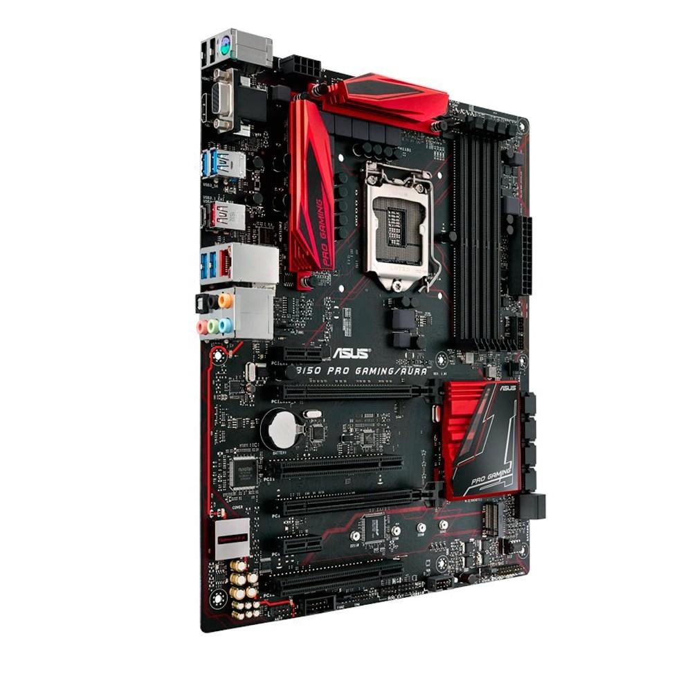 Placa-Mãe ASUS p/ Intel LGA 1151 ATX B150, PRO GAMING/AURA, 4x DDR4, PCI-E 3.0, LED RGB, Rede Intel, USB 3.1 Tipo A e C, CrossfireX, VR