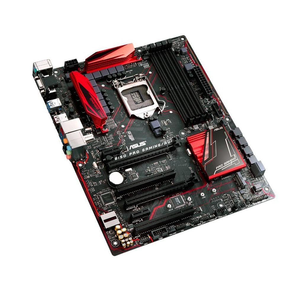Placa-Mãe ASUS p/ Intel LGA 1151 ATX B150, PRO GAMING/AURA, 4x DDR4, PCI-E 3.0, LED RGB, Rede Intel, USB 3.1 Tipo A e C, CrossfireX, VR