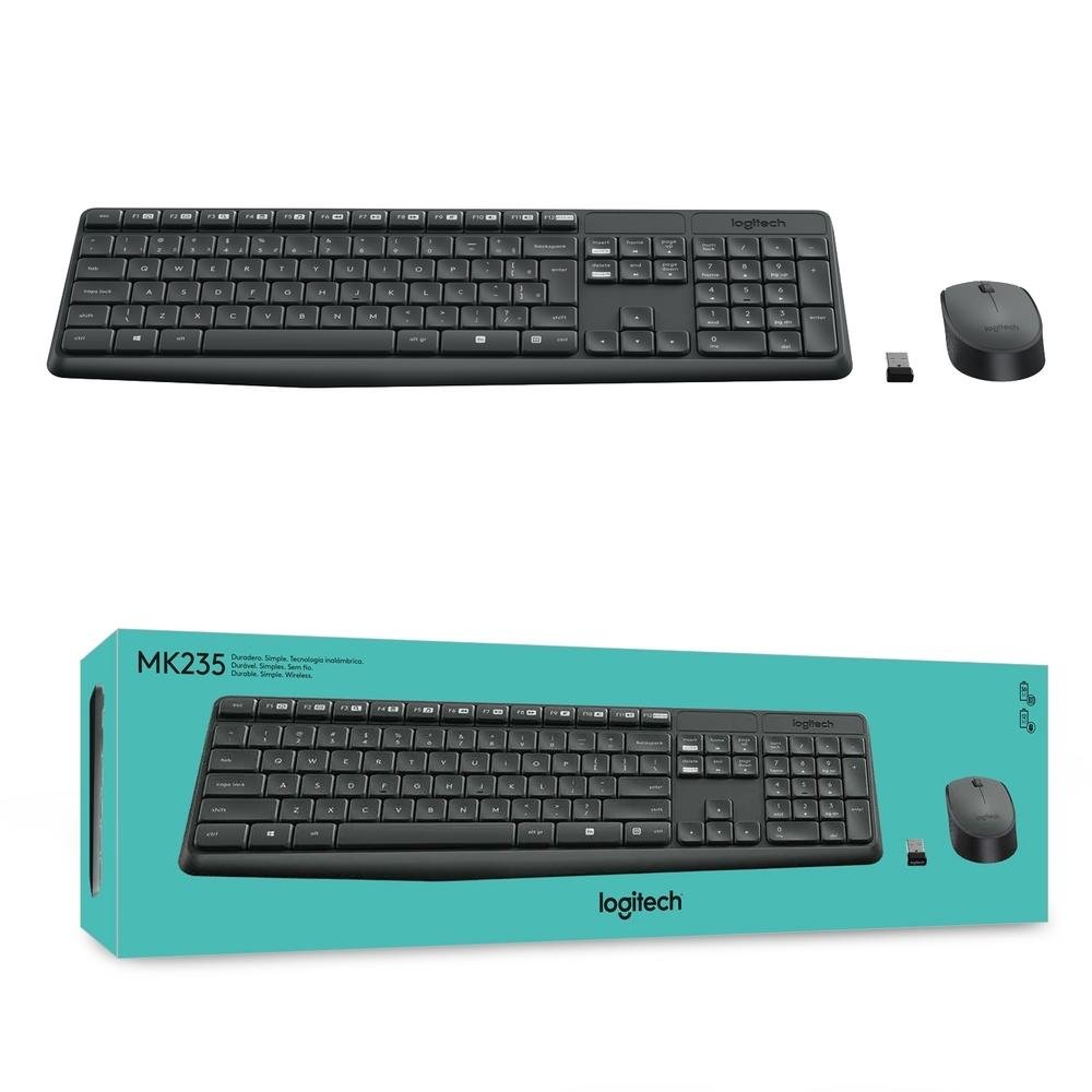 Combo Teclado e Mouse sem fio Logitech MK235 | KaBuM!