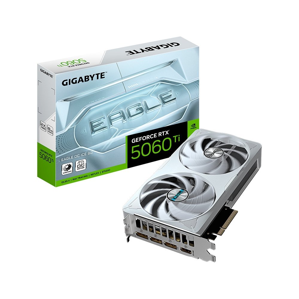 グラフィックボード・グラボ・ビデオカード GIGABYTE GEFORCE RTX 5060 Ti 8GB RTX 5060 Ti EAGLE OC ICE 8G Gigabyte | KaBuM!