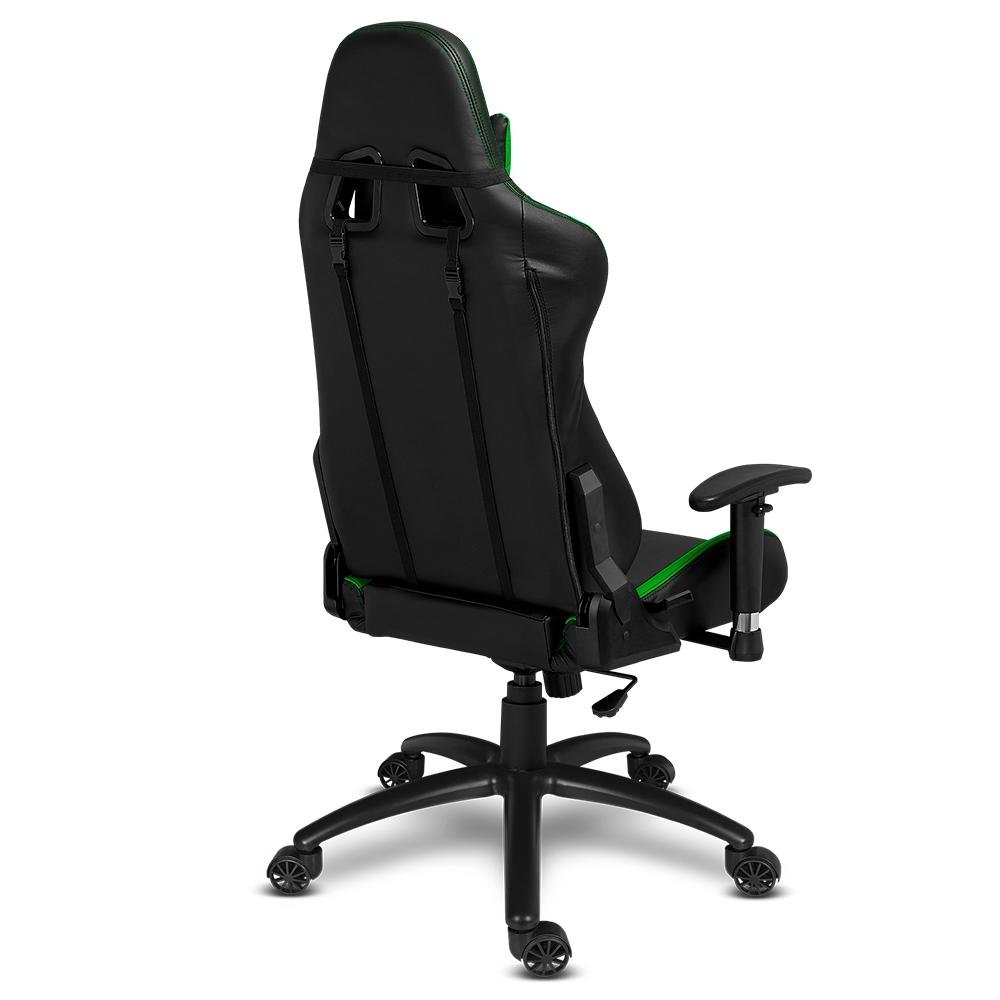 Cadeira Gamer Alpha Gamer Vega, Até 130Kg, Cilindro de Gás 4, Braço Ajustável, Preto e Verde - view 6