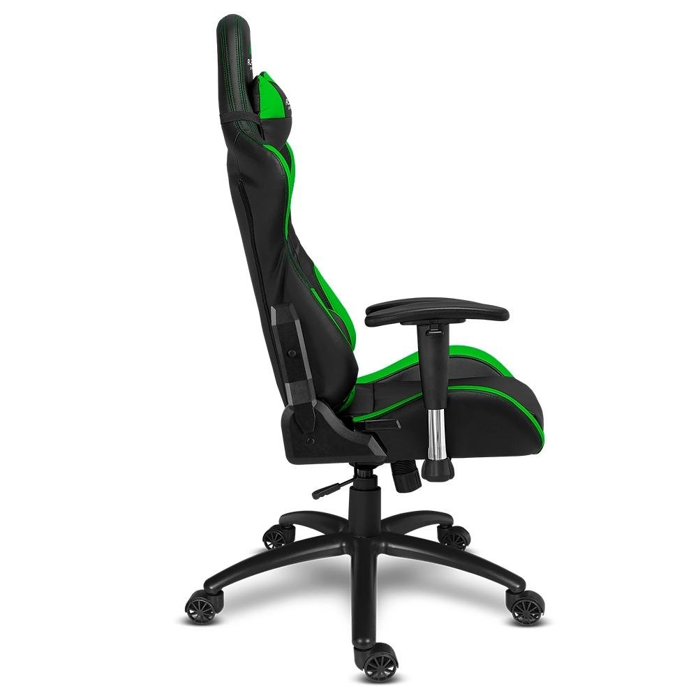 Cadeira Gamer Alpha Gamer Vega, Até 130Kg, Cilindro de Gás 4, Braço Ajustável, Preto e Verde - view 9