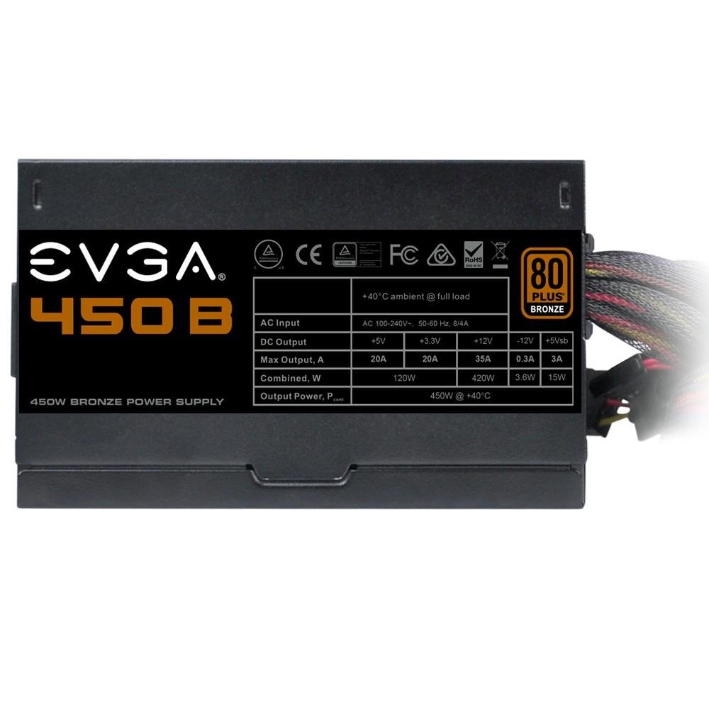 Fonte EVGA 450W 80 Plus Bronze 100-B1-0450-K Fonte EVGA 450W 80 Plus Bronze 100-B1-0450-K