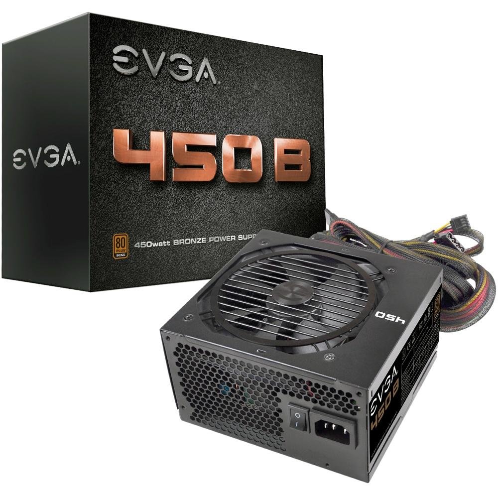 Fonte EVGA 450W 80 Plus Bronze 100-B1-0450-K Fonte EVGA 450W 80 Plus Bronze 100-B1-0450-K