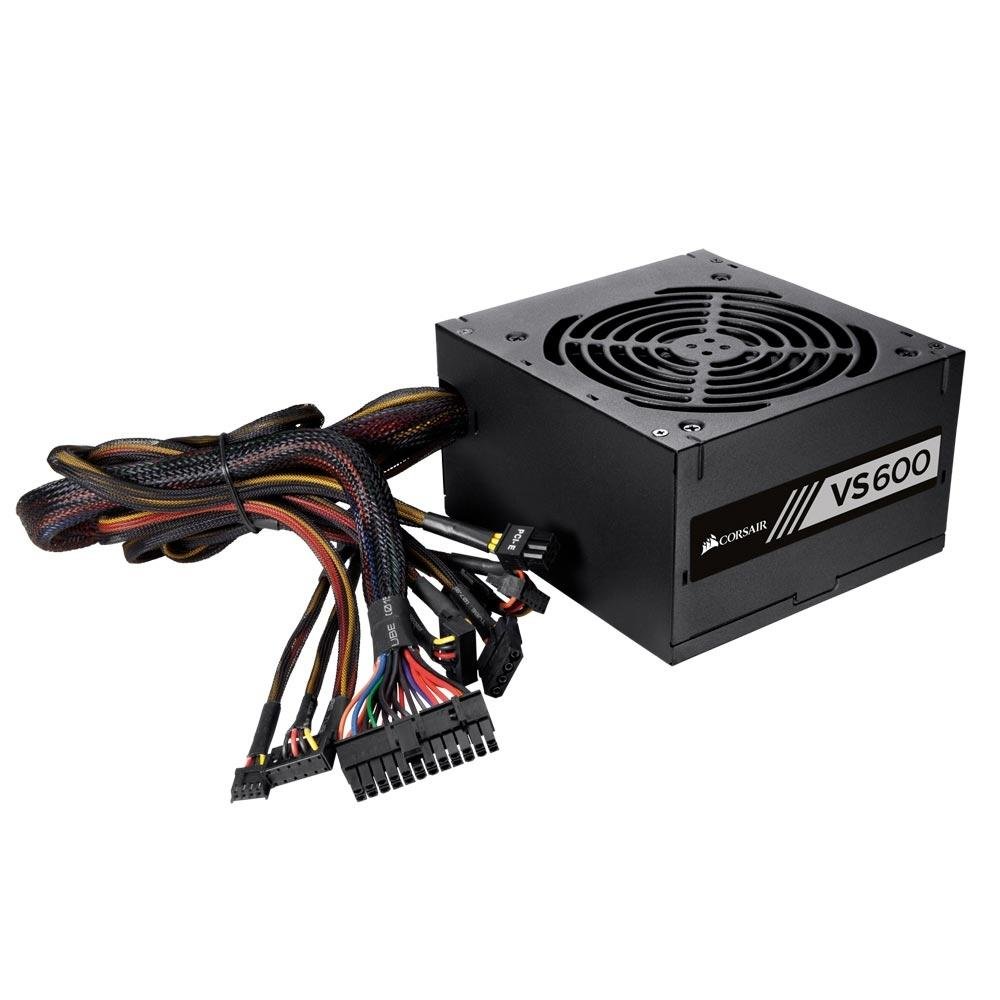 Fonte Corsair 600W 80 Plus White VS600, PFC Ativo - CP-9020119 Fonte Corsair 600W 80 Plus White VS600, PFC Ativo - CP-9020119
