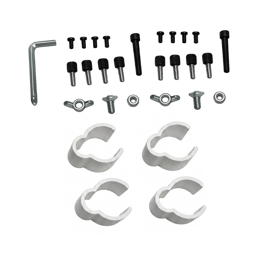 Suporte de Mesa Articulado para 2 Monitores de 15" a 34" Dual Iron Lift Rise Mode, Ajuste de altura, Pistão a Gás, Branco - RM-IL-02-W Suporte de Mesa Articulado para 2 Monitores de 15" a 34" Dual Iron Lift Rise Mode, Ajuste de altura, Pistão a Gás, Branco - RM-IL-02-W