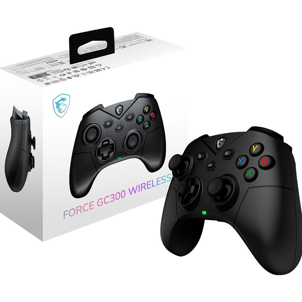 Controle Gamer Sem Fio MSI Force GC300 Wireless, 2.4GHz, Bluetooth, USB2.0 Tipo-C, PC e Android, Preto - FORCEGC300W Controle Gamer Sem Fio MSI Force GC300 Wireless, 2.4GHz, Bluetooth, USB2.0 Tipo-C, PC e Android, Preto - FORCEGC300W