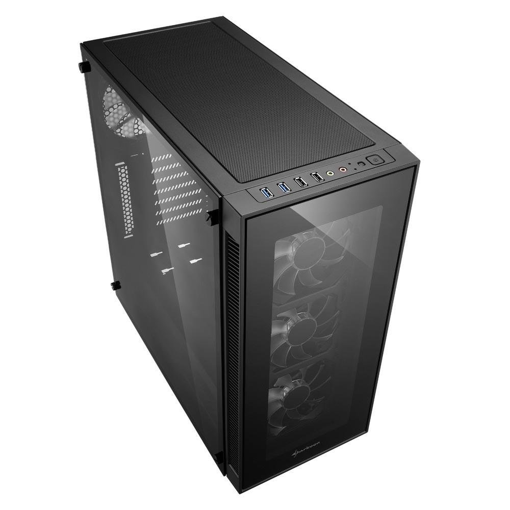 Gabinete Sharkoon TG5, ATX, LED Vermelho, Lateral e Frontal em Vidro Temperado,4x Cooler Fan, Preto - TG5 Gabinete Sharkoon TG5, ATX, LED Vermelho, Lateral e Frontal em Vidro Temperado,4x Cooler Fan, Preto - TG5