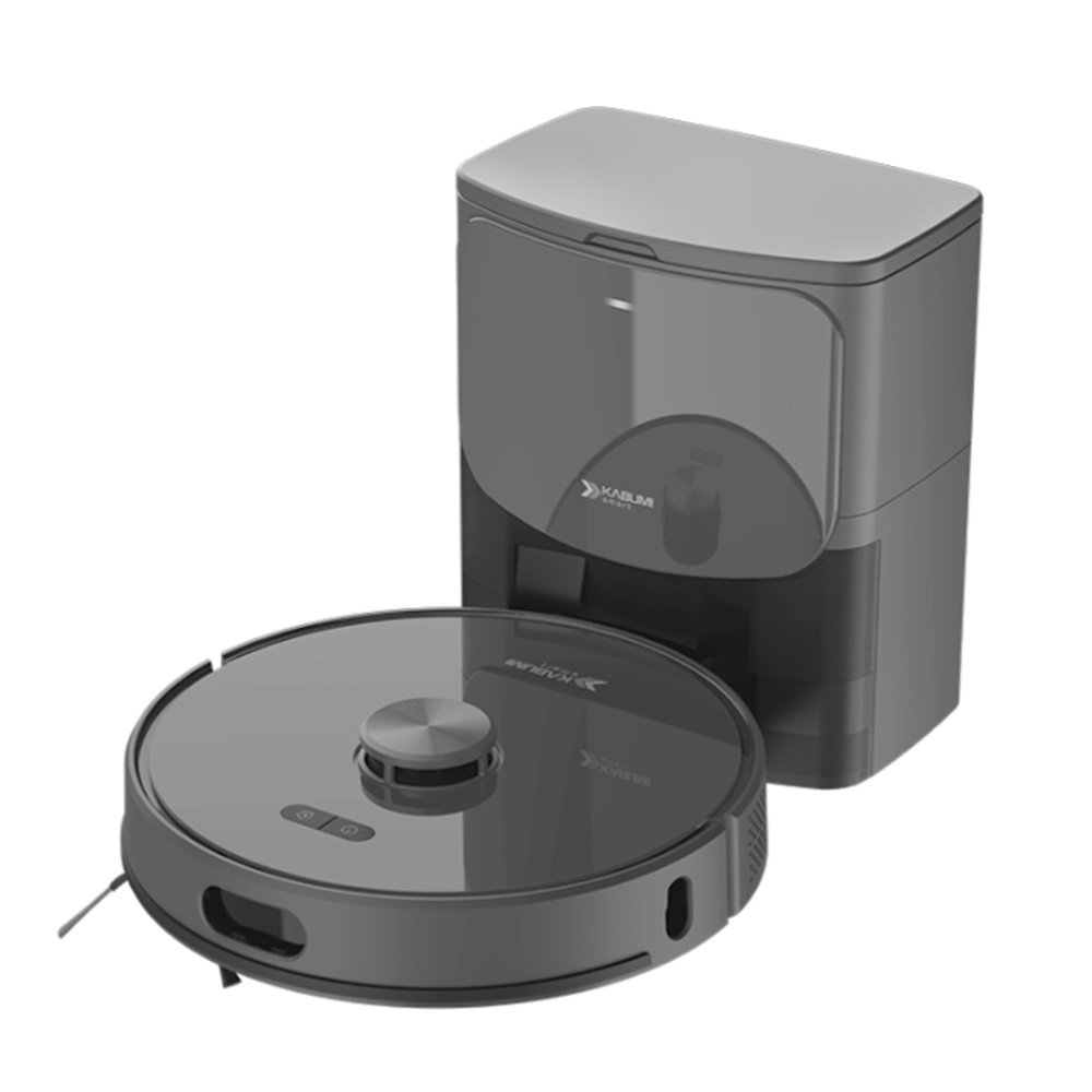 Robô Aspirador de Pó e Passa Pano KABUM! smart K1100, Mapeia, MOP rotativo, Autolimpante, 10000PA, APP, 220V, Cor Inox/Cinza - KSAR110020CZ