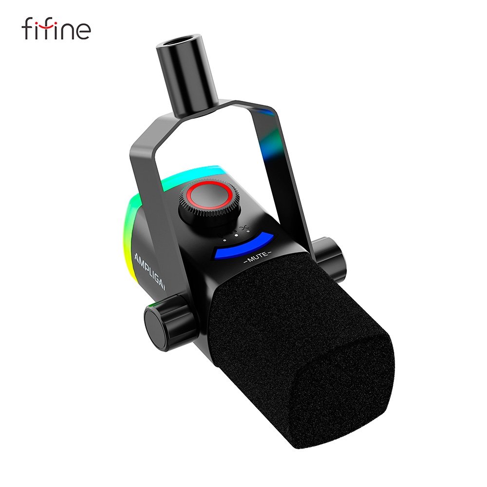 FIFINE AM8PROT USB/XLR ダイナミックマイク ブラック Microfone Gamer Fifine AM8PROT RGB XLR/USB-C