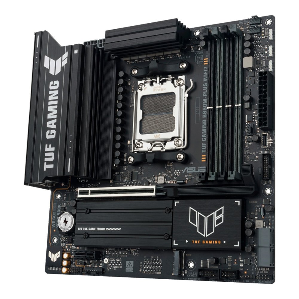 Placa Mãe ASUS TUF GAMING B850M-PLUS WIFI7, AMD AM5 , mATX, DDR5, Wi-fi 7, Bluetooth, Preto - 90MB1MU0-M0EAY0 Placa Mãe ASUS TUF GAMING B850M-PLUS WIFI7, AMD AM5 , mATX, DDR5, Wi-fi 7, Bluetooth, Preto - 90MB1MU0-M0EAY0