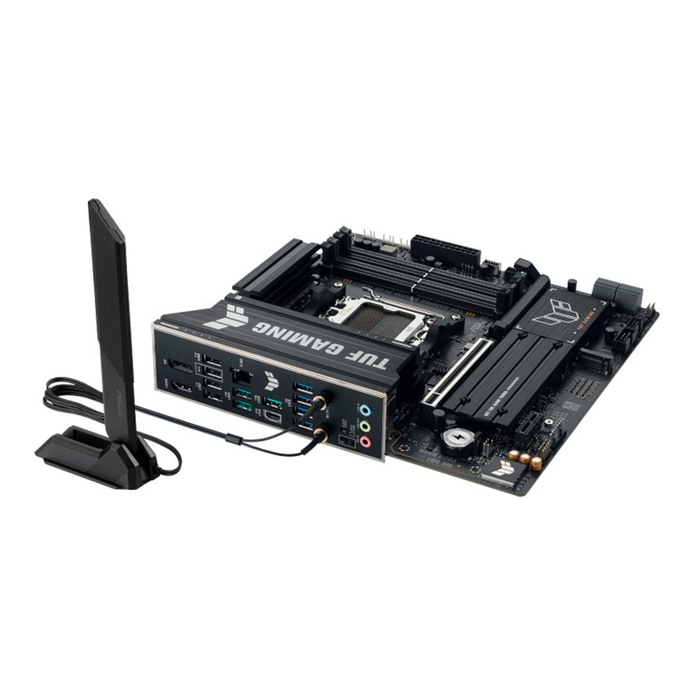 Placa Mãe ASUS TUF GAMING B850M-PLUS WIFI7, AMD AM5 , mATX, DDR5, Wi-fi 7, Bluetooth, Preto - 90MB1MU0-M0EAY0 Placa Mãe ASUS TUF GAMING B850M-PLUS WIFI7, AMD AM5 , mATX, DDR5, Wi-fi 7, Bluetooth, Preto - 90MB1MU0-M0EAY0