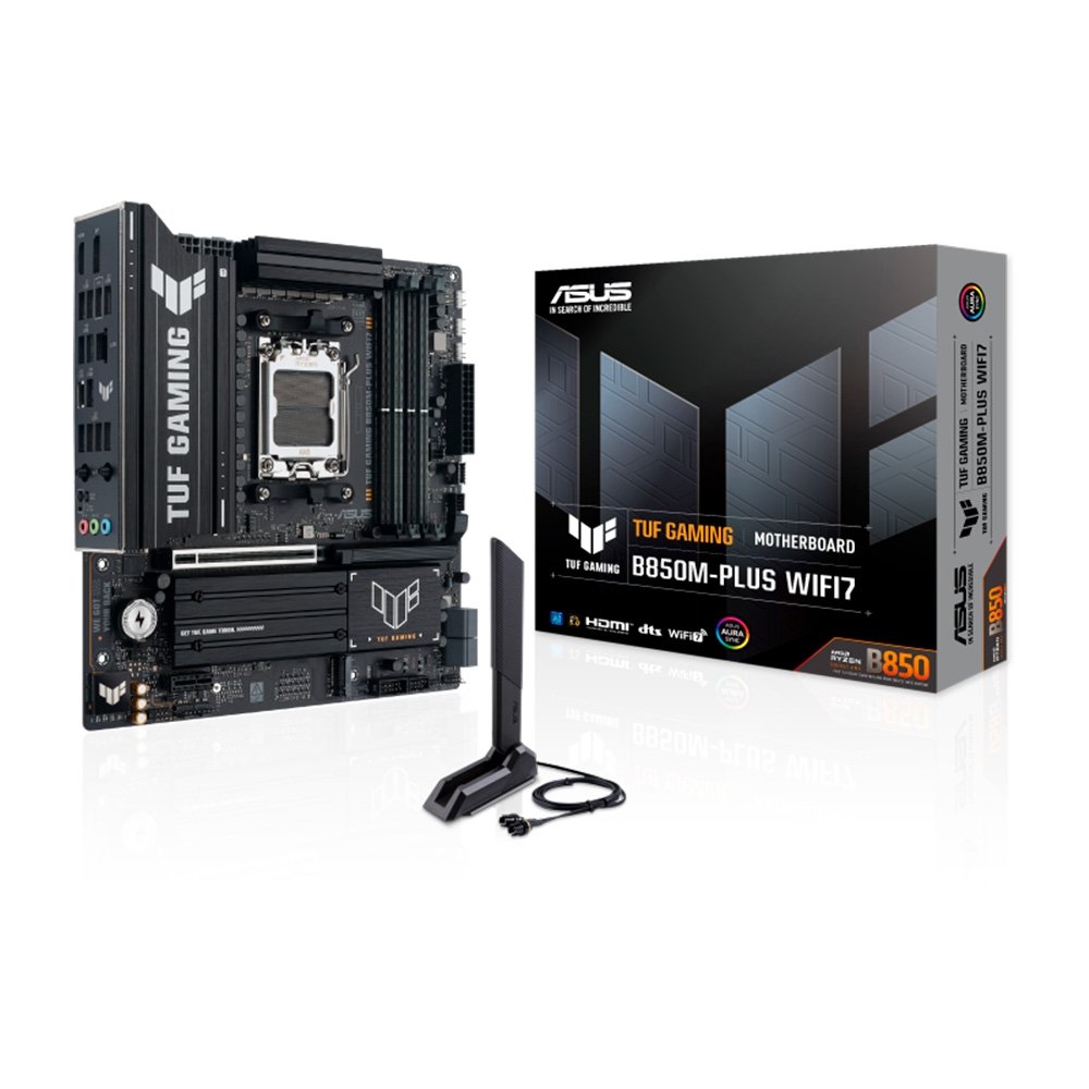 Placa Mãe ASUS TUF GAMING B850M-PLUS WIFI7, AMD AM5 , mATX, DDR5, Wi-fi 7, Bluetooth, Preto - 90MB1MU0-M0EAY0 Placa Mãe ASUS TUF GAMING B850M-PLUS WIFI7, AMD AM5 , mATX, DDR5, Wi-fi 7, Bluetooth, Preto - 90MB1MU0-M0EAY0