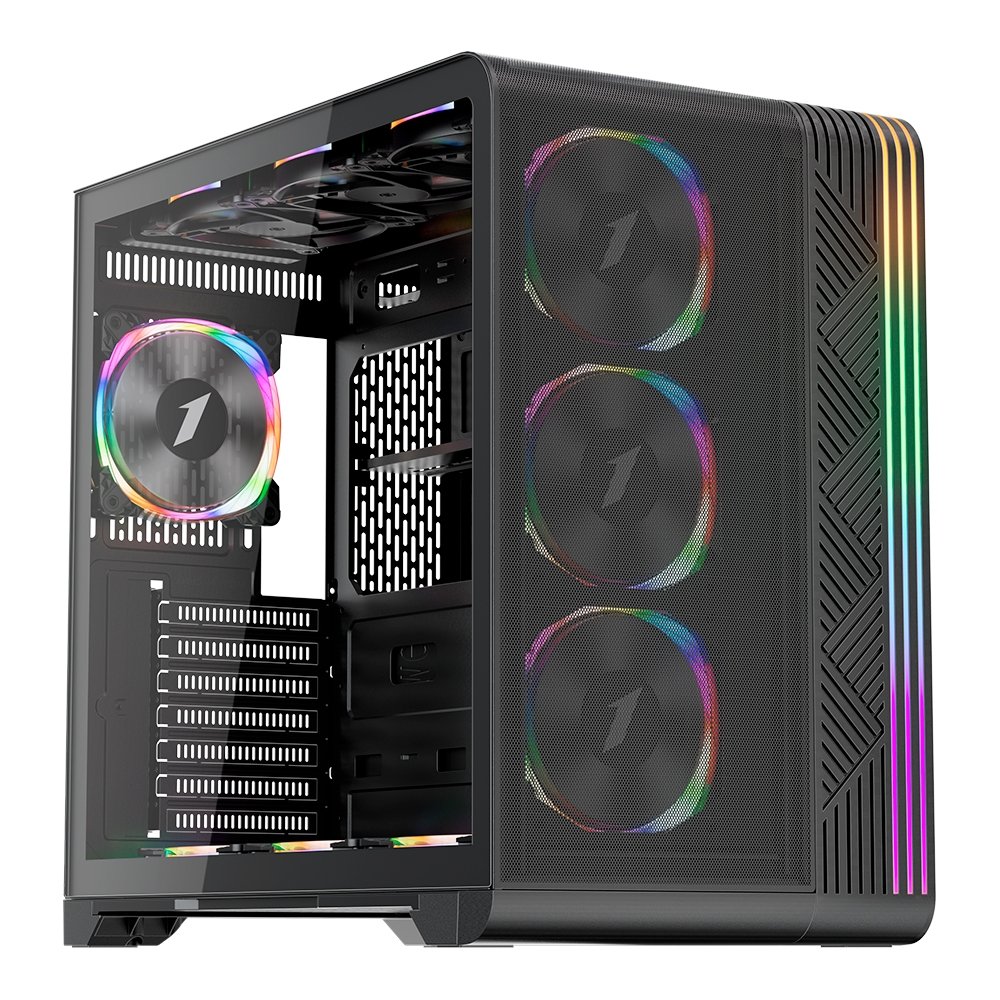Gabinete Gamer 1STPLAYER VT7, Mid Tower, RGB, ATX, Lateral em Vidro Temperado, 4X Fans, Preto - VT7-BK-4FS7 Gabinete Gamer 1STPLAYER VT7, Mid Tower, RGB, ATX, Lateral em Vidro Temperado, 4X Fans, Preto - VT7-BK-4FS7