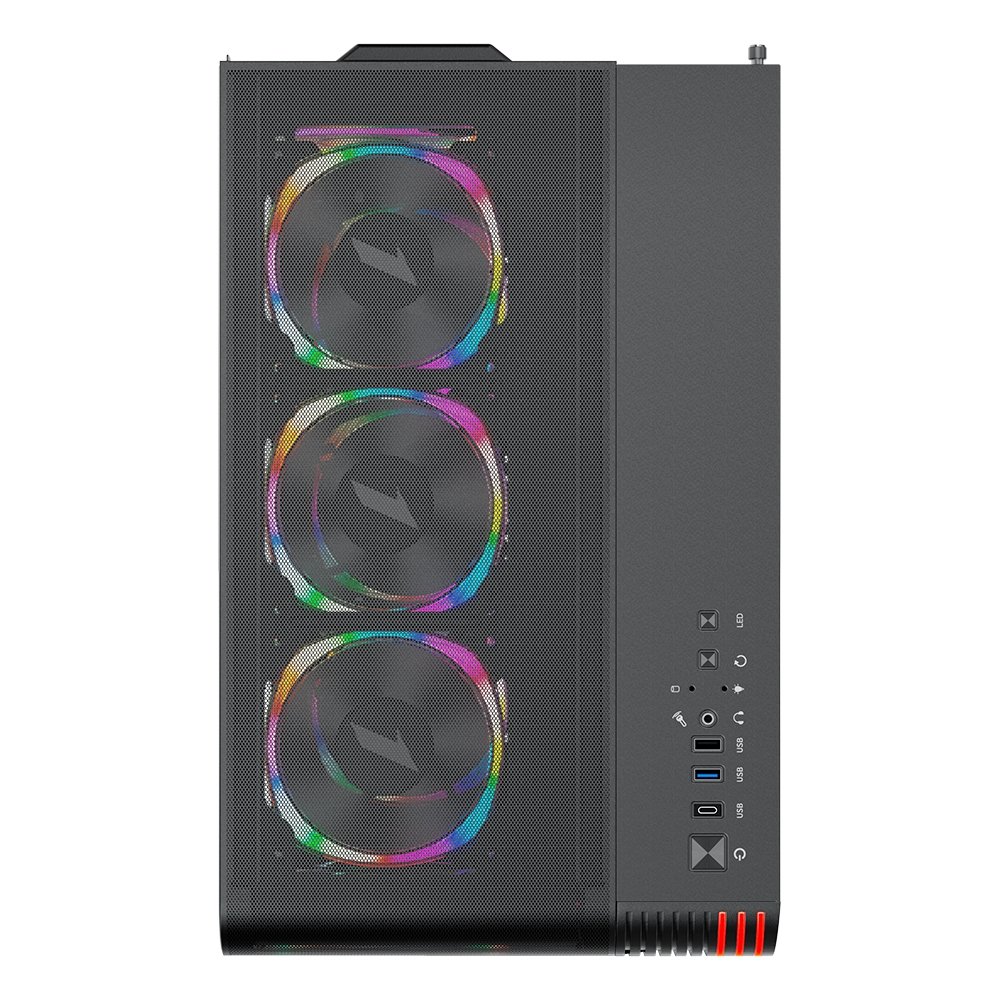 Gabinete Gamer 1STPLAYER VT7, Mid Tower, RGB, ATX, Lateral em Vidro Temperado, 4X Fans, Preto - VT7-BK-4FS7 Gabinete Gamer 1STPLAYER VT7, Mid Tower, RGB, ATX, Lateral em Vidro Temperado, 4X Fans, Preto - VT7-BK-4FS7